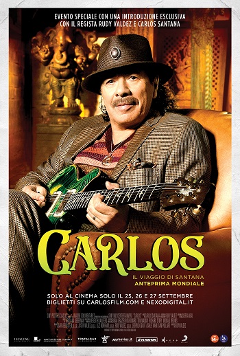 Poster film Carlos. Il viaggio di Santana. Anteprima mondiale